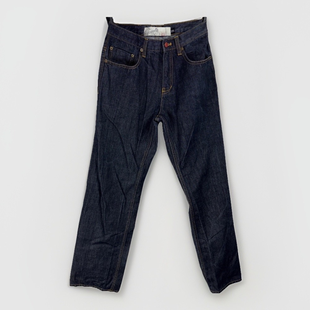 Free World Men's Straight Leg Mid Rise Blue Cotton Denim Jeans Sz 28x30‎
